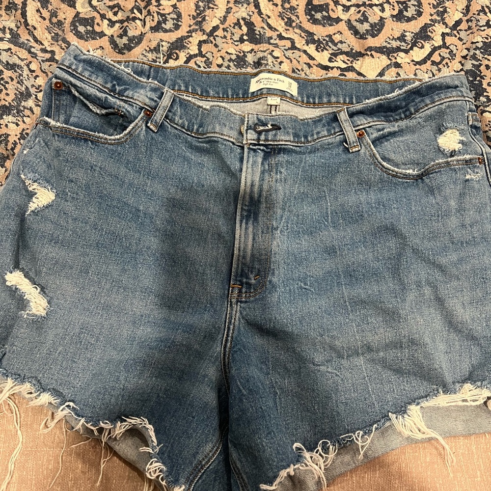 Abercrombie & Fitch Blue Jean Shorts Distressed Style